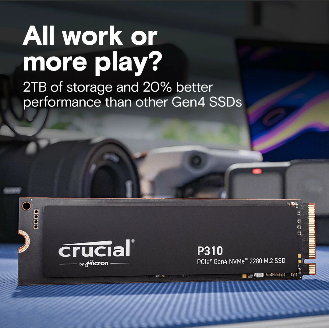 SSD 1 TB, M.2 2280, PCIe 4.0 NVMe, Crucial P310