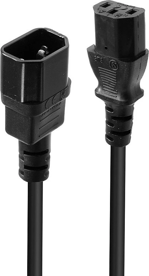 Napajalni kabel IEC C14 na IEC C13, 0,5 m, črn, LINDY