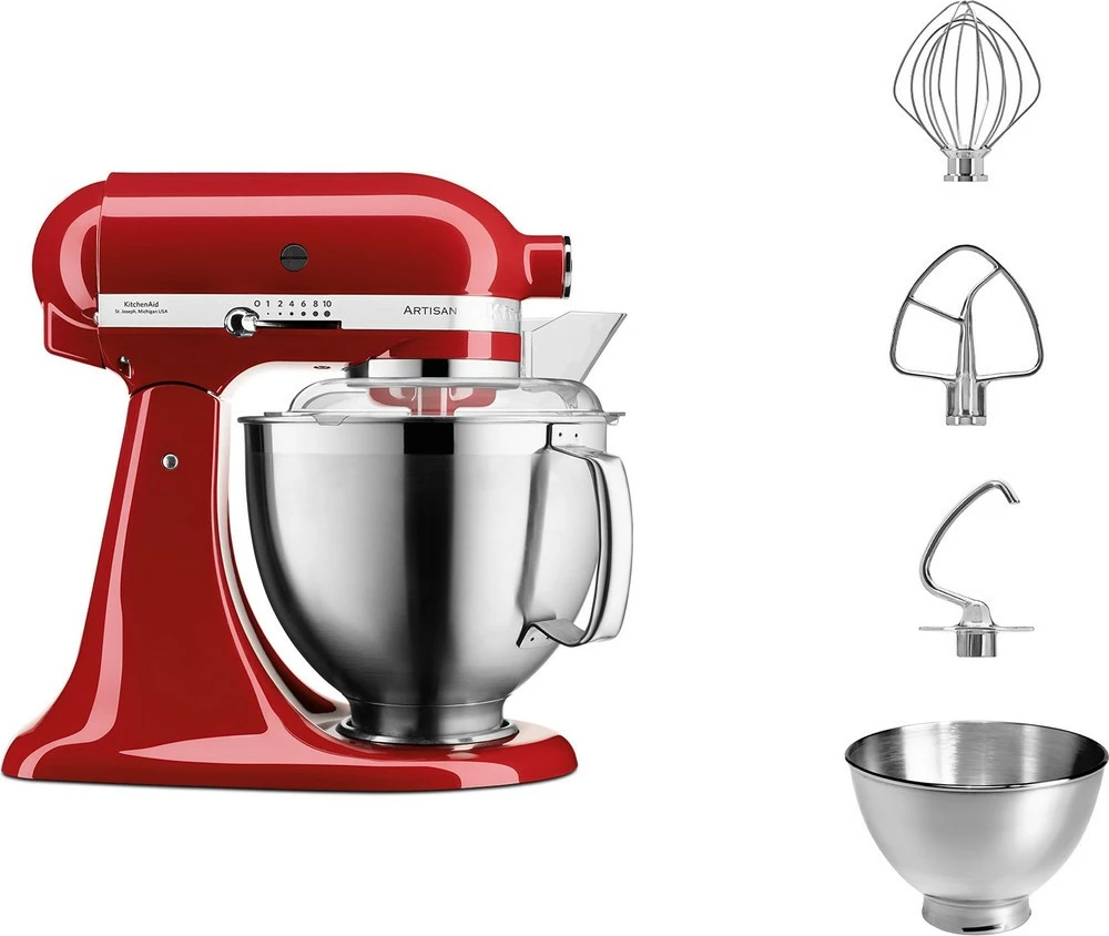Kuhinjski mešalnik KitchenAid 5KSM185PSEER, 4,8 l, rdeč