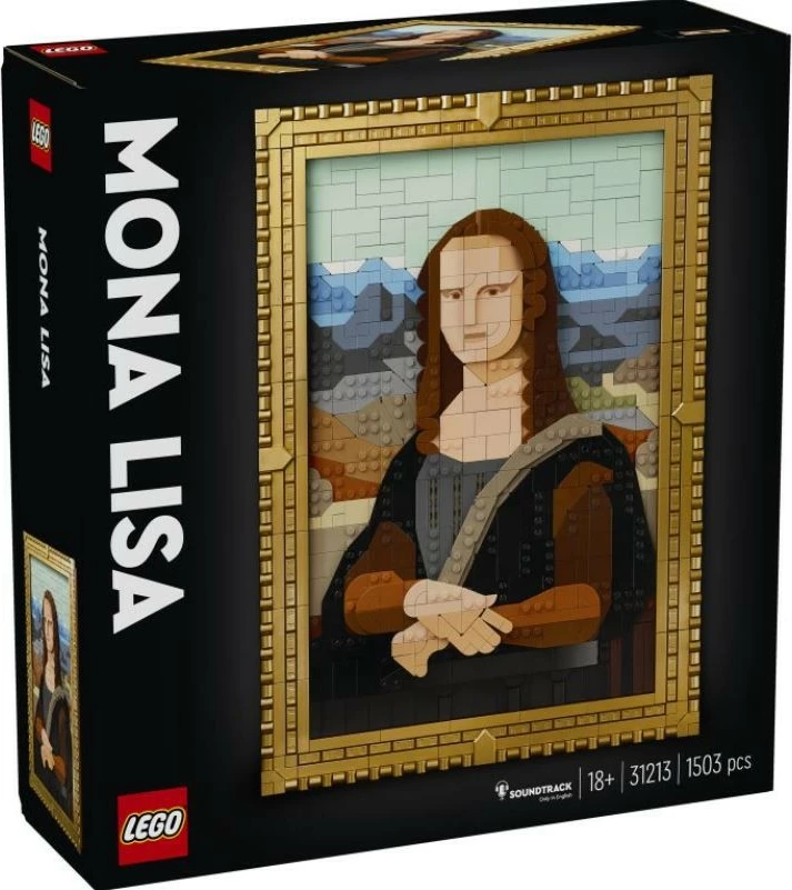 Umetniški set LEGO Art Mona Lisa 31213, 1503 kosov, za odrasle, z zlatim okvirjem