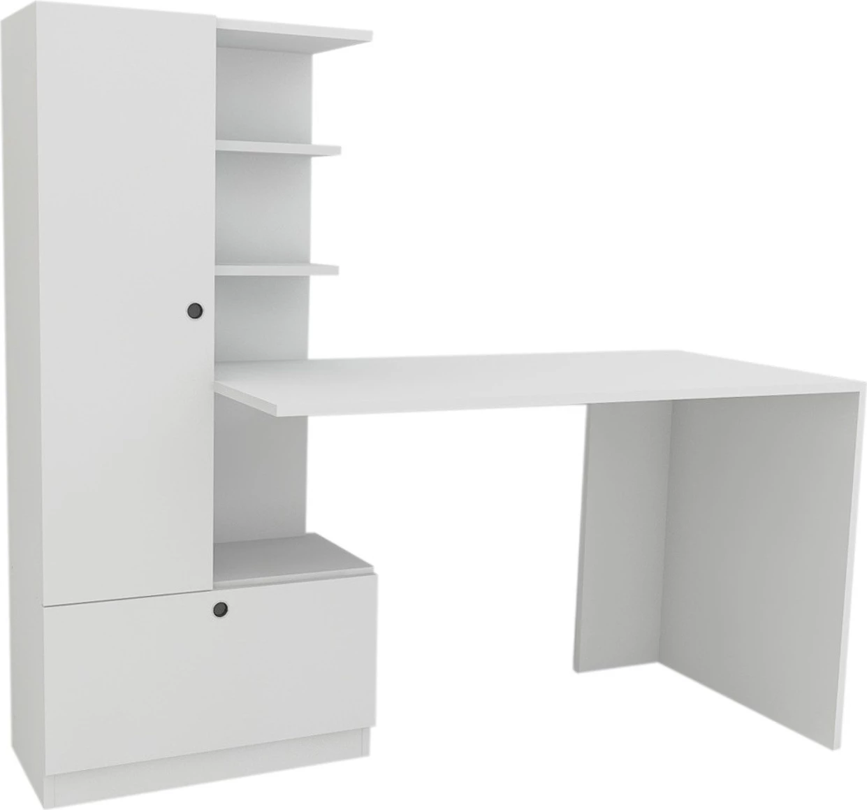 Delovna miza z odprtimi za shranjevanje Domingos, bela, Hanah Home