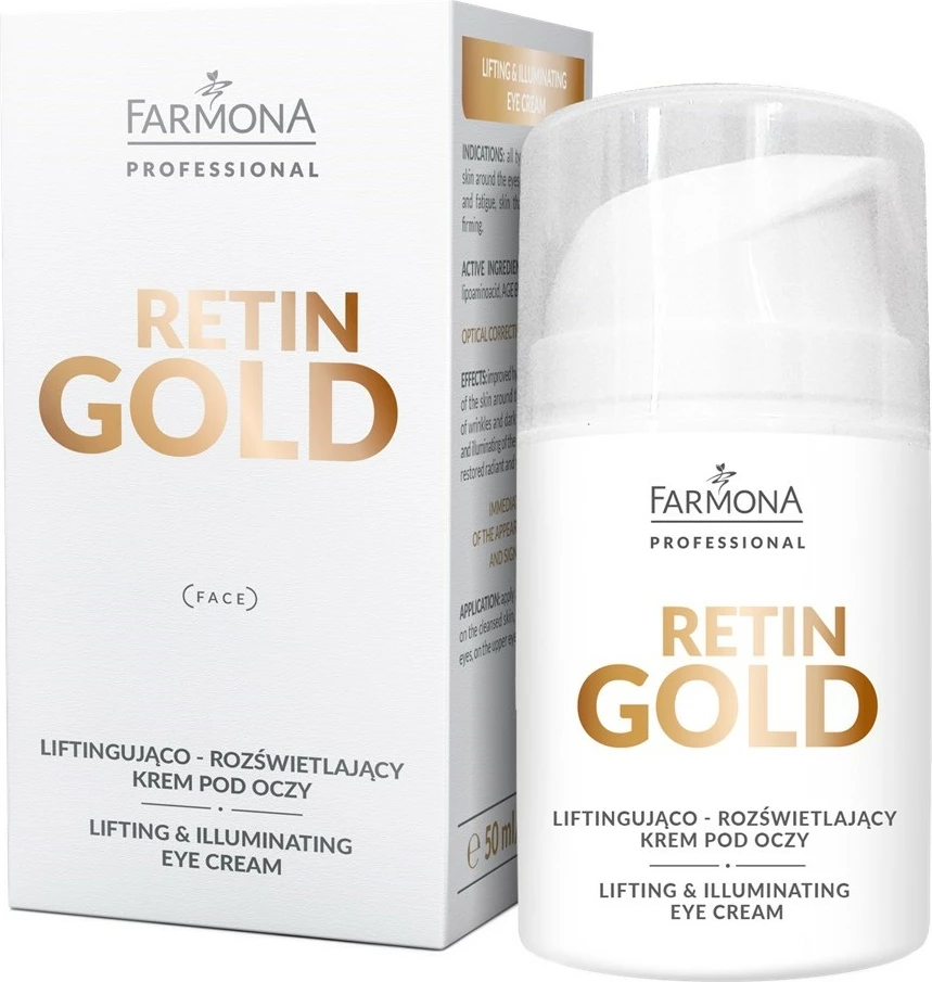 Krema za oči z lifting in posvetlitvijo Farmona Professional Retin Gold, 50 ml