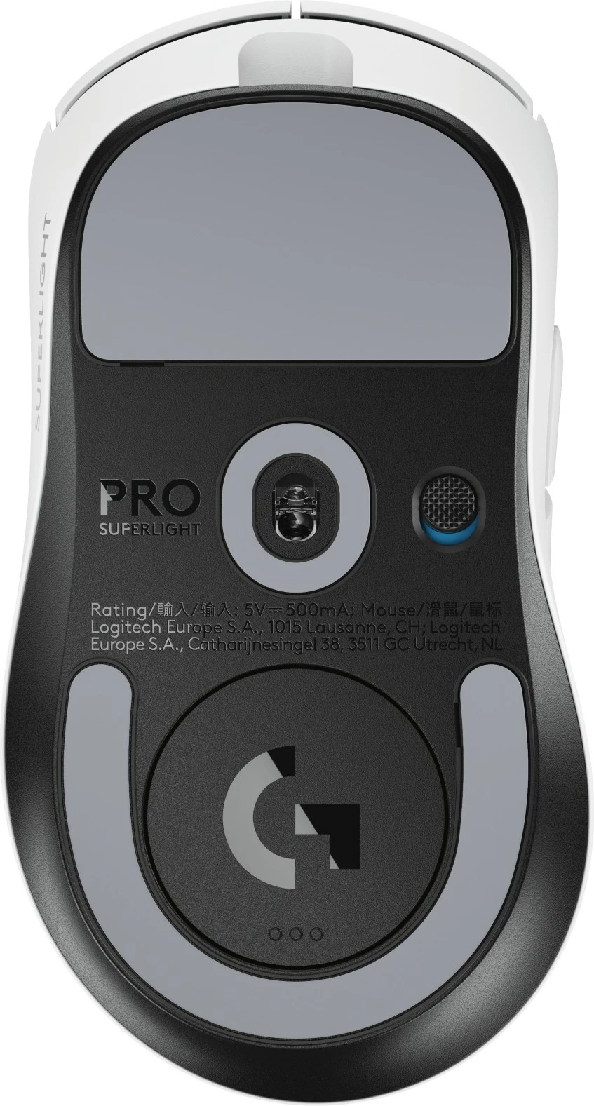 Ergonomičen miš, 5 gumbov, brezžičen/žičen Logitech G PRO X SUPERLIGHT 2 DEX, bel