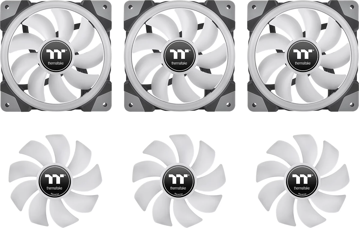 Ventilator za ohišje 140 mm Thermaltake SWAFAN EX14 RGB, set 3 kos, črn