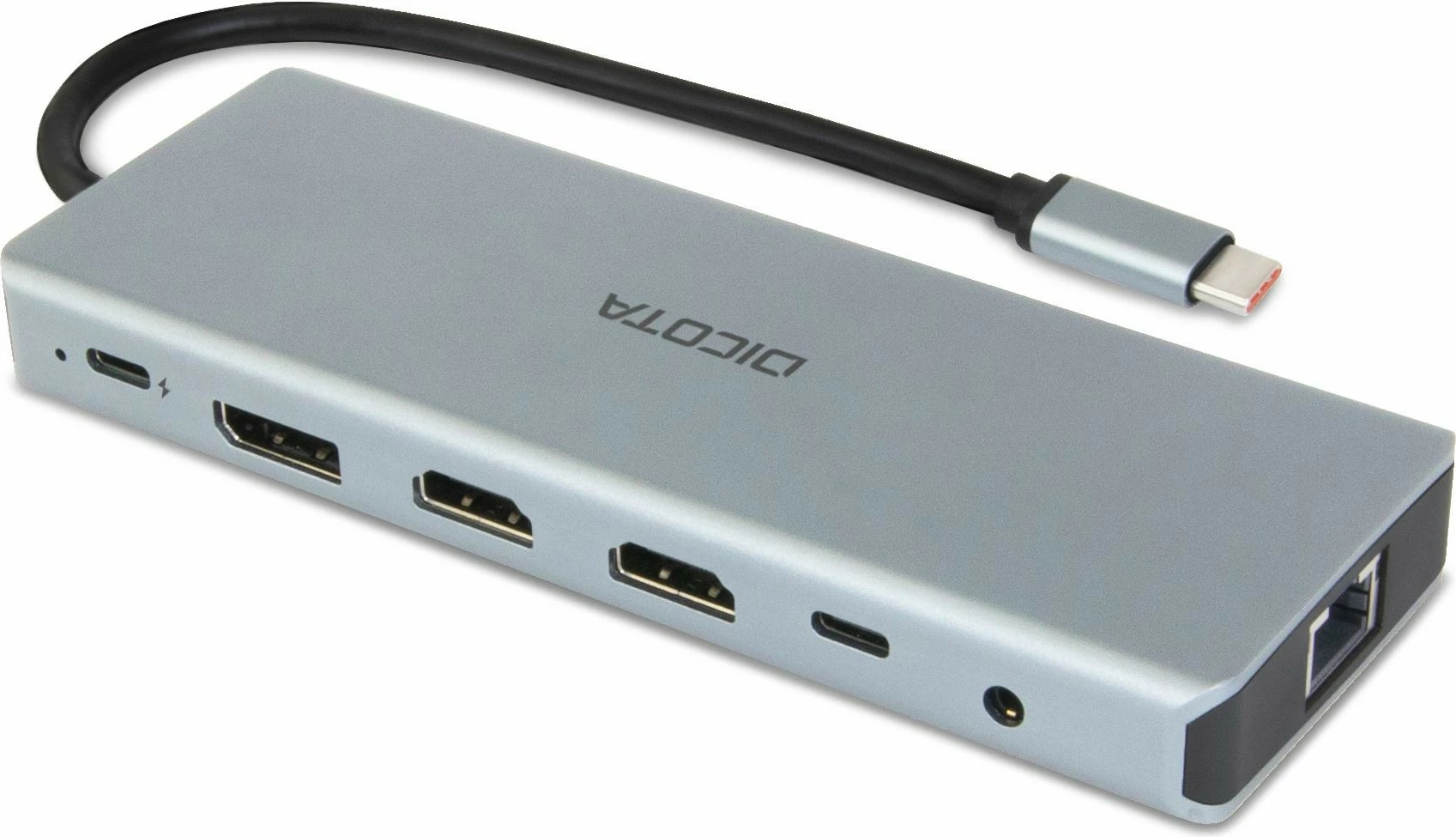 Postaja za priklop DICOTA D32065, USB 3.2 Gen 1, HDMI, DisplayPort, srebrna