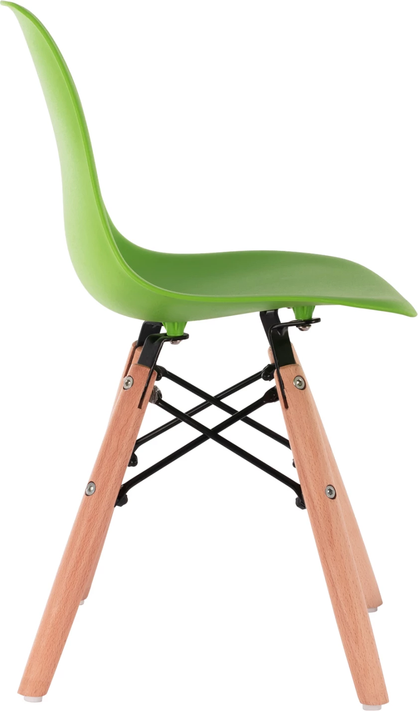 Stol Twist Kid FH8453.03 z lesenimi nogami in zelenim sedežem 30,5x33x59 cm, set 4 kosov