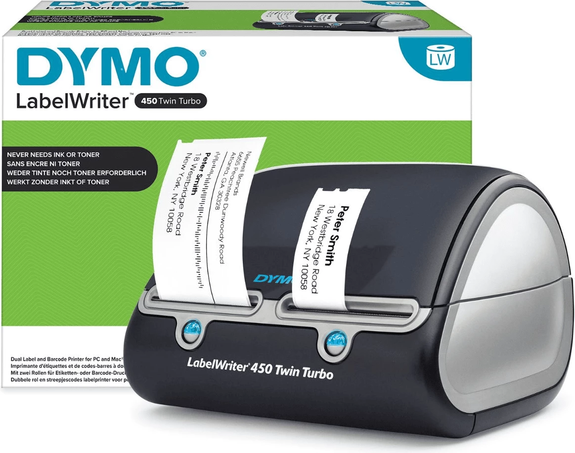 Tiskalnik nalepk Dymo LabelWriter 450 Twin Turbo (LW450TT) S0838870, z dvema zvitkoma, črn