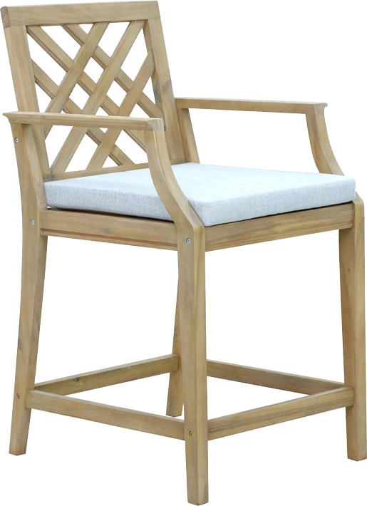 Barski stol Amalfi, akacijevo drevo, bež, 59x63,5x104,9 cm