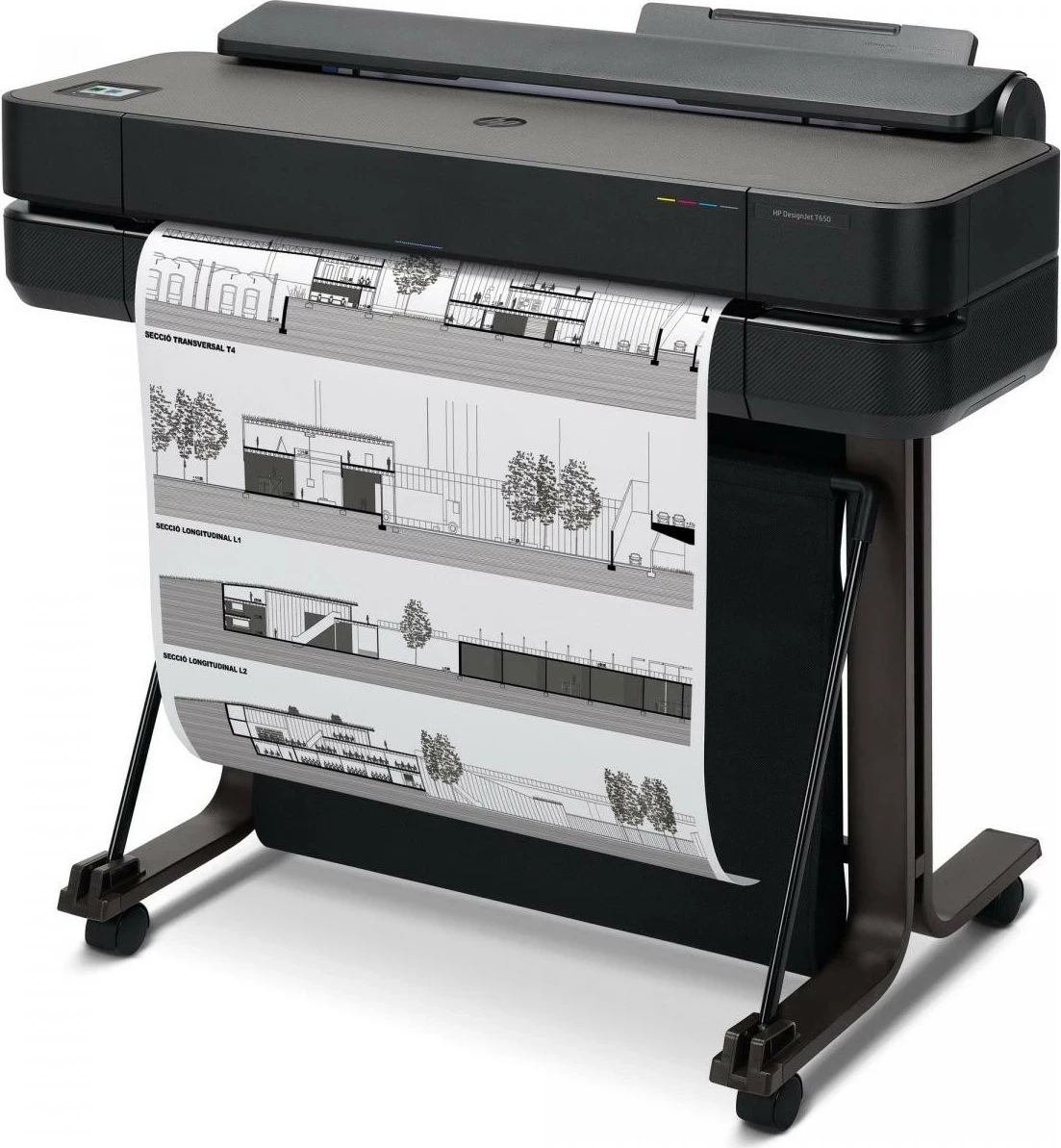 Velikformatni tiskalnik HP DesignJet T650, 24-palčni, črn
