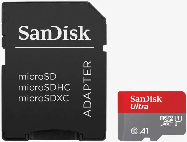 MicroSDXC kartica 64 GB SanDisk Ultra, Class 10, UHS-I, 140 MB/s, siva, rdeča