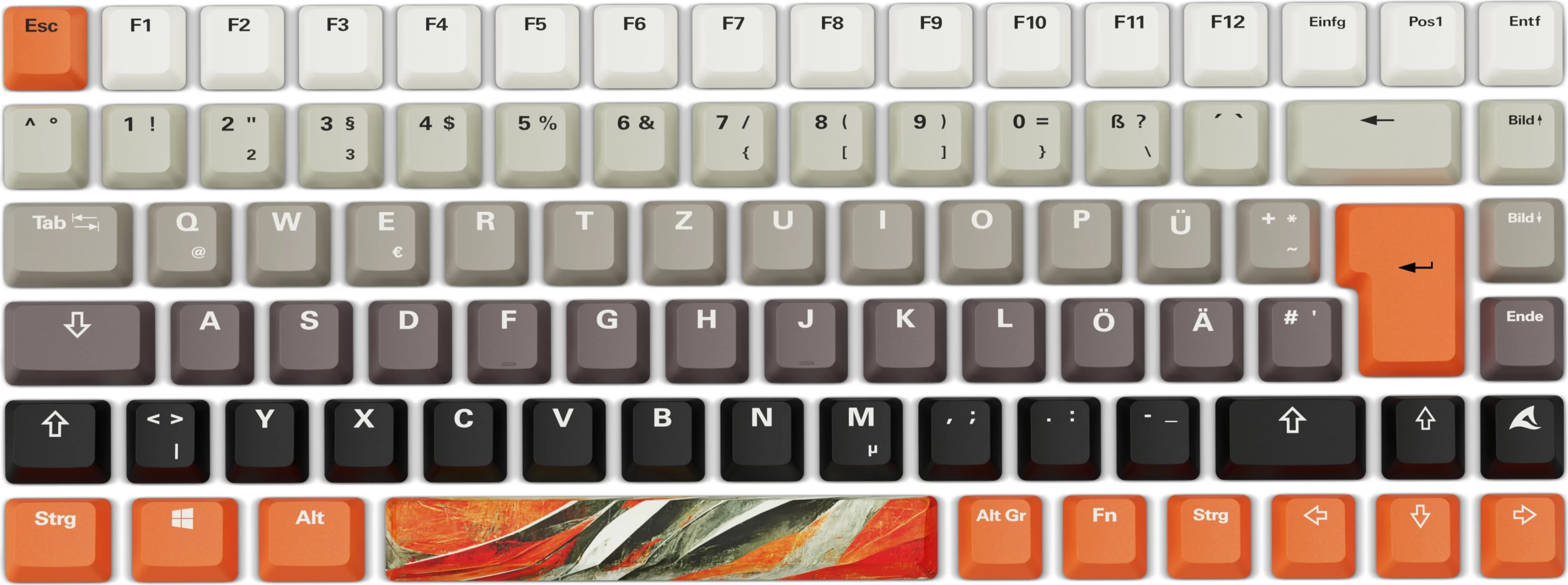 Mekančna tipkovnica s velikim podložkom za miško, SHARKOON SKILLER SGK50 S3 Design Bundle D6, oranžno/siva