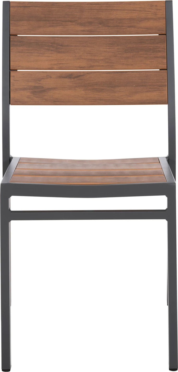 Aluminijast stol SAGA FH6063.02, temno siv, s polywood, 46x52x86H cm