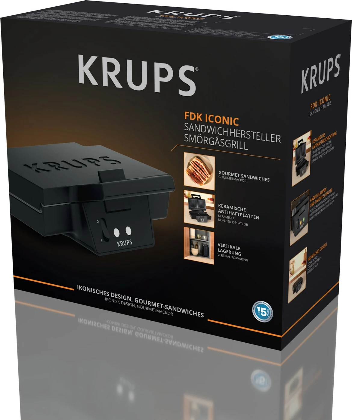 Sandwichmaker Krups FDK 462, 850 W, črn