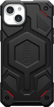 Trden ovitek z 5-slojno zaščito, MagSafe, kevlar, črn — UAG Monarch Pro za iPhone 15 Plus