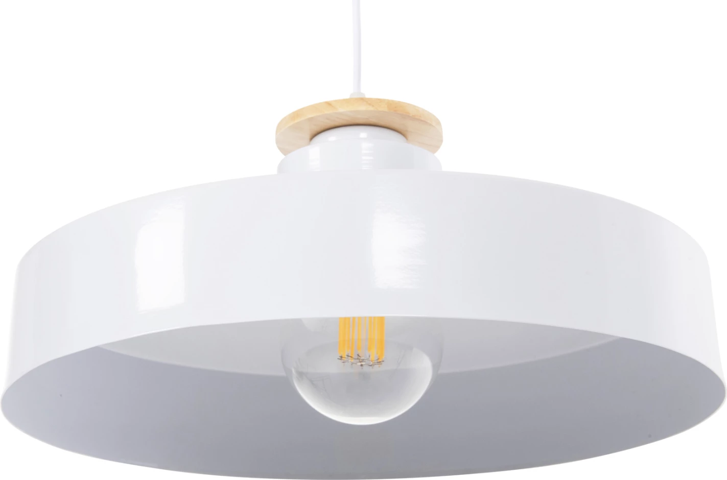 Stropna viseča svetilka FH4159.02 bela kovinska kapa Φ40x116Hcm