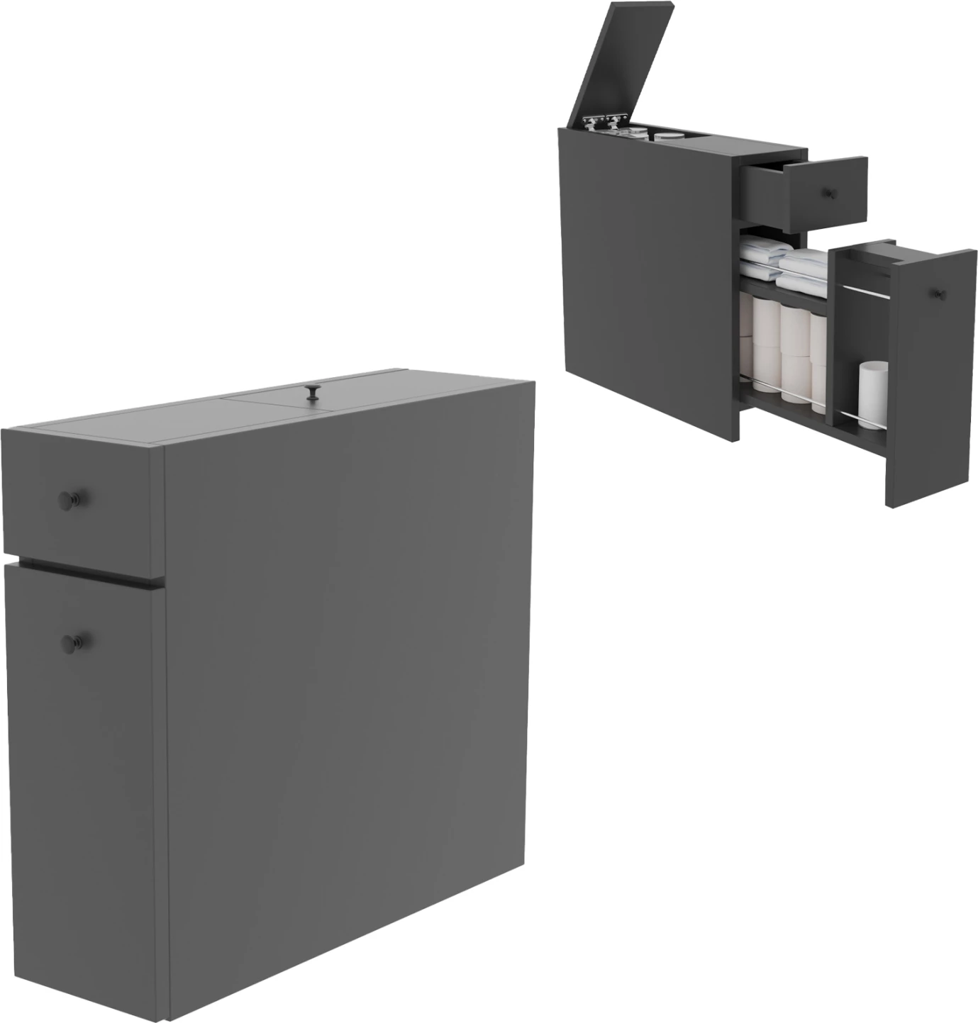 Kopalniška omarica v barvi ogljenega sivega melamina 19x60x55H cm FH9424.01