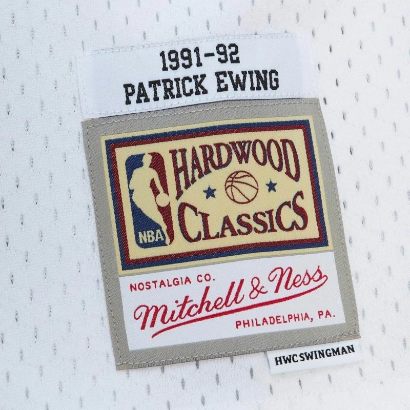 Športna majica Mitchell & Ness NBA Knicks 1991 Patrick Ewing za moške, bela
