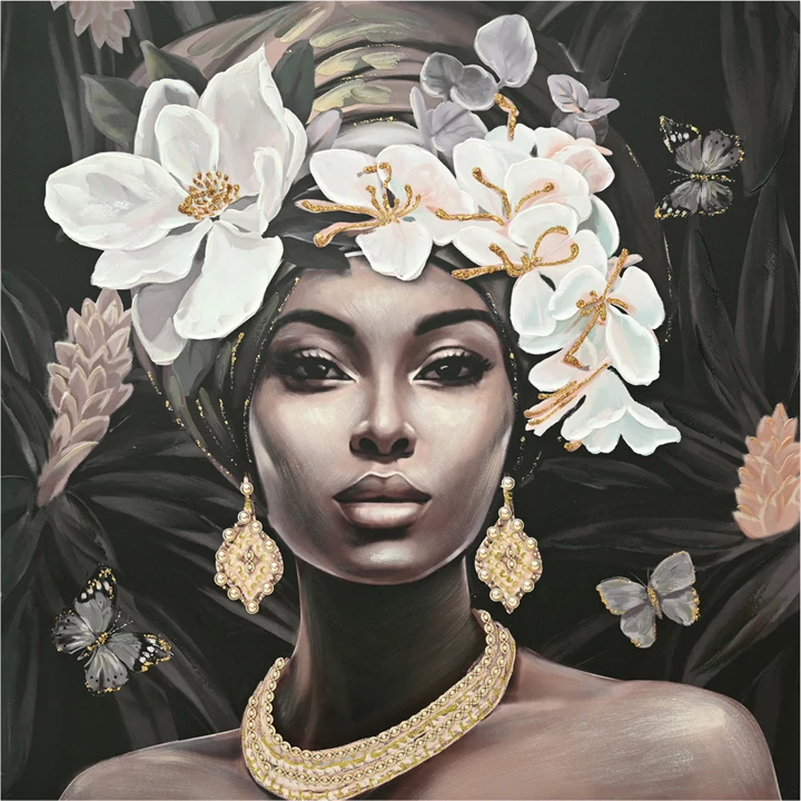 Platnena stenska slika Beauty Inart, 80x3x80 cm, siva in zlata