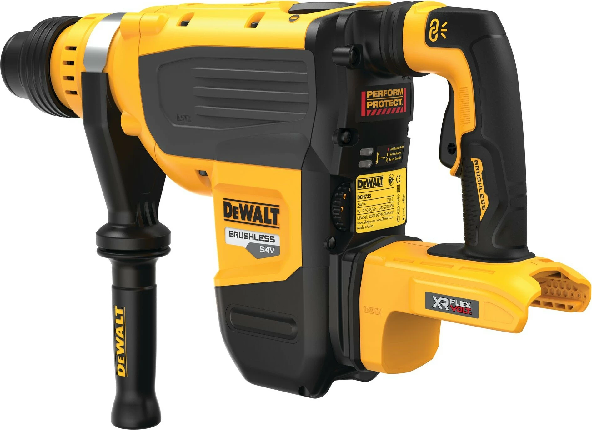 Električno kladivo DeWALT DCH735N-XJ, 8.5 kg, 115 mm, 284 mm, rumeno