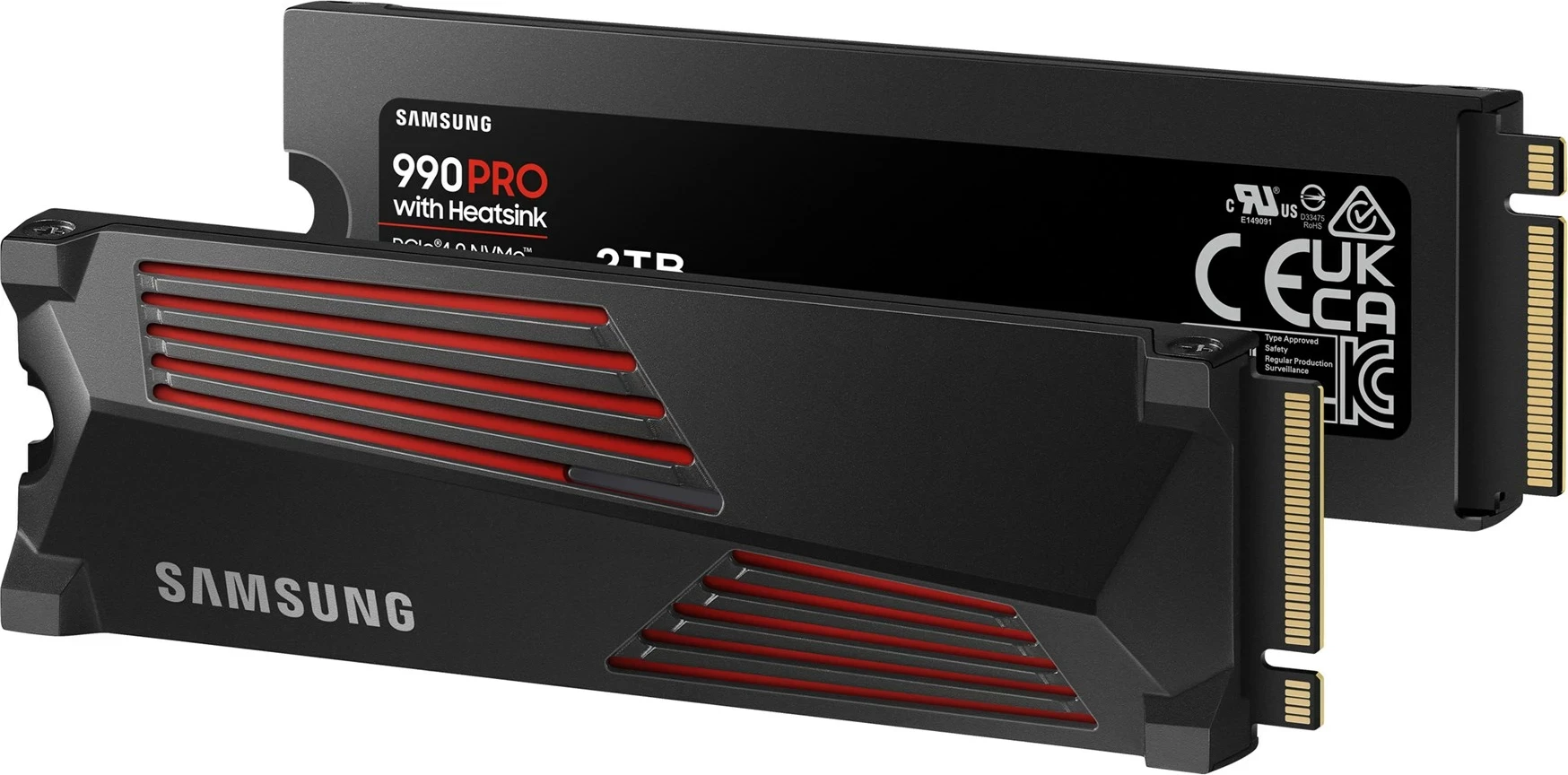 SSD z heatsinkom Samsung 990 PRO, 2 TB, M.2, PCI Express 4.0, NVMe, črn