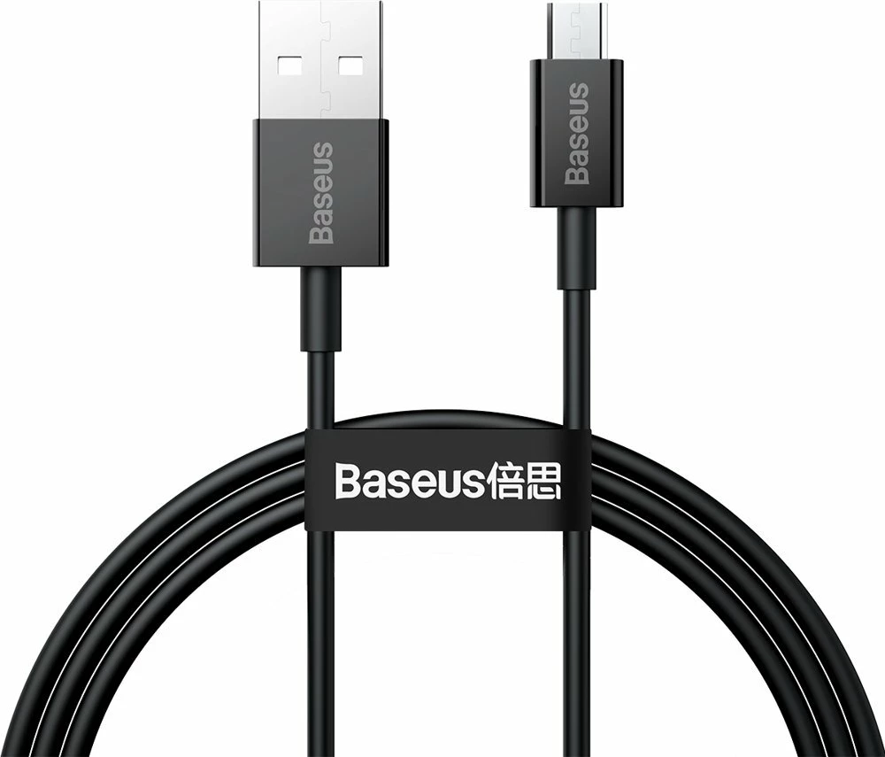 Kabel USB-A na micro USB, 1 m, 2A, črn - Baseus Superior CAMYS-01