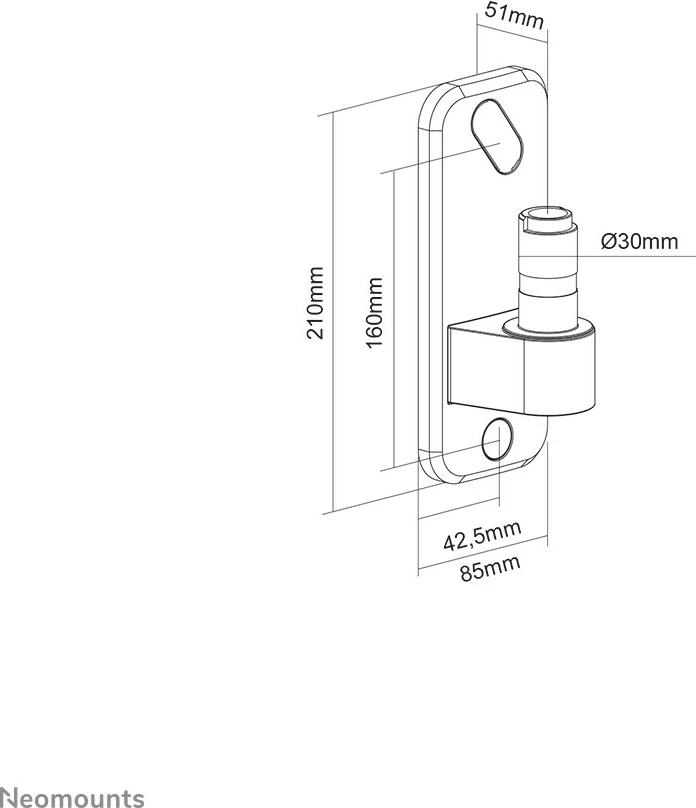 Adapter za steno za nosilec zaslona Neomounts AWL75-450WH, alumin, bel