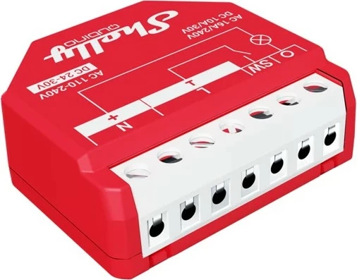 Pametno stikalo Shelly Qubino Wawe 1PM, 25 dBmW, Z-Wave, 40 m, rdeče