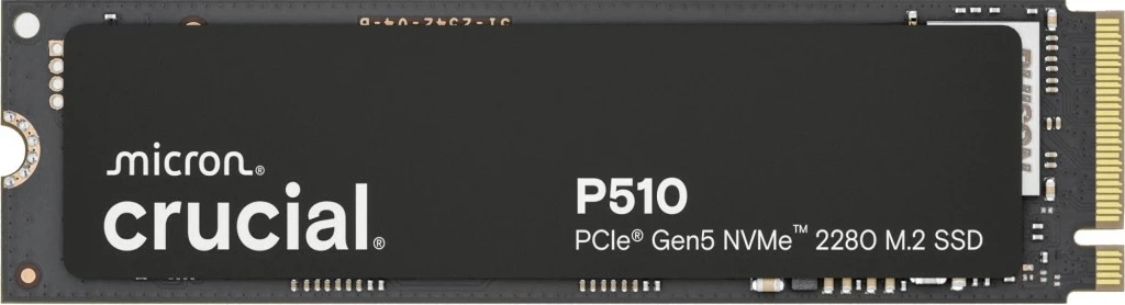 SSD NVMe, 1TB Crucial P510 PCIe Gen5 M.2 2280, črn