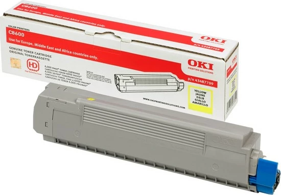 Toner, 6000 strani, rumena, OKI 43487709, 1 kos