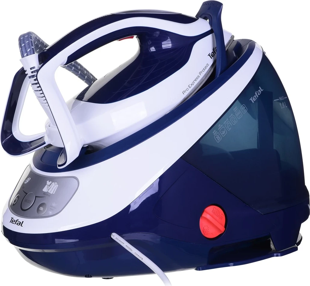 Parna postaja za likalnik Tefal Pro Express Protect GV9221E0, 2600 W, 1,8 L, modro-bela