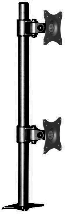 Namizni nosilec za dva monitorja Edbak SV08, kovina, črno in srebrno