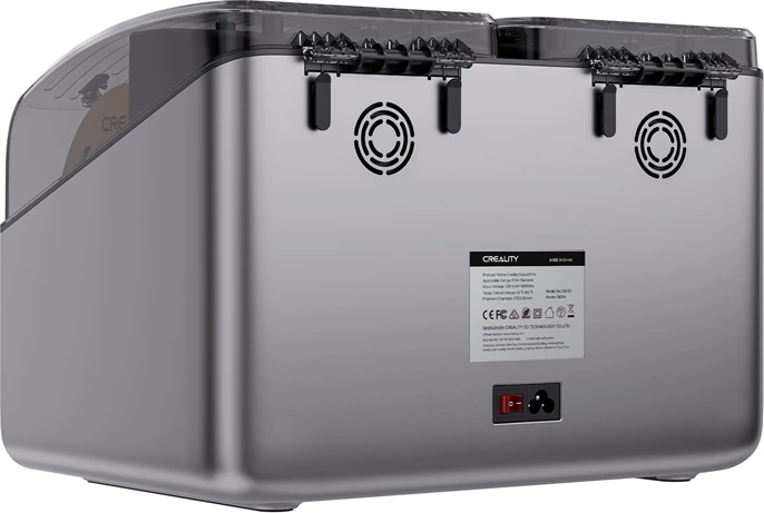 Sušilnik filamenta za 3D tiskalnik, 4 komore, regulacija temperature — Creality SpacePi X4, siv