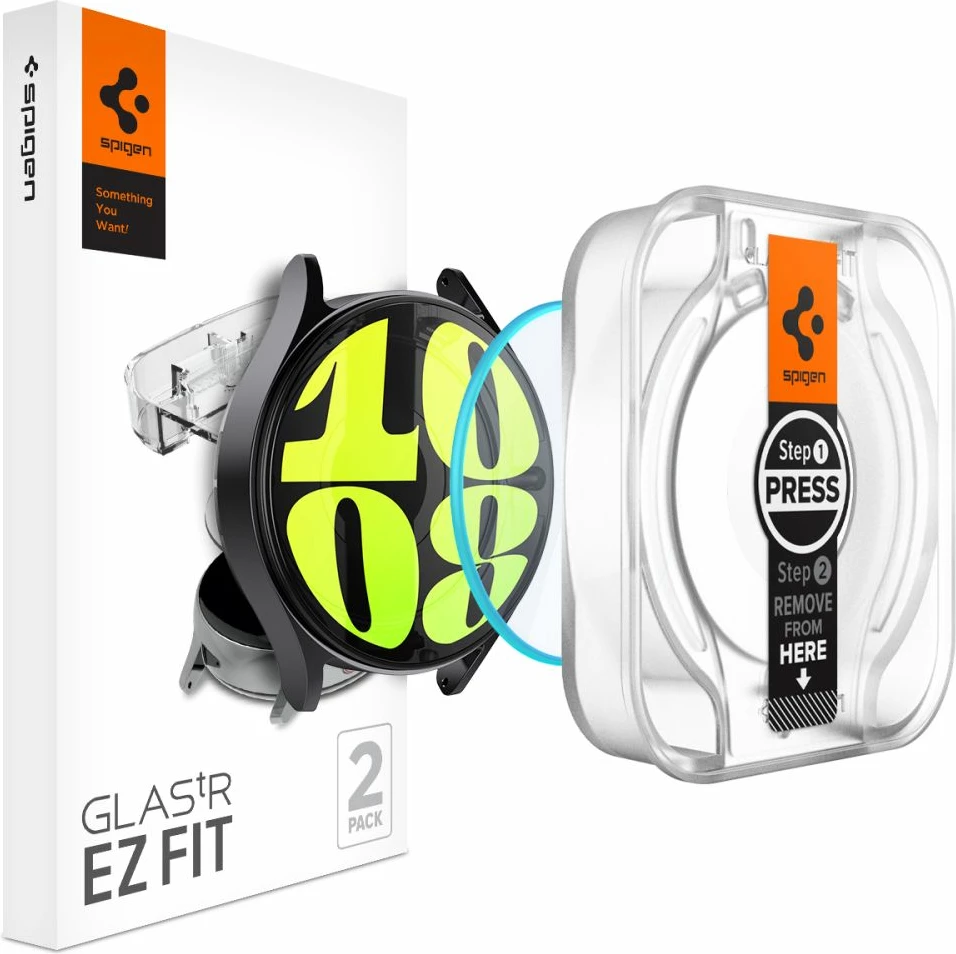 Kaljeno steklo za pametno uro Samsung Galaxy Watch 7, 40 mm, Spigen Glas.tR EZ Fit, 2 kosa