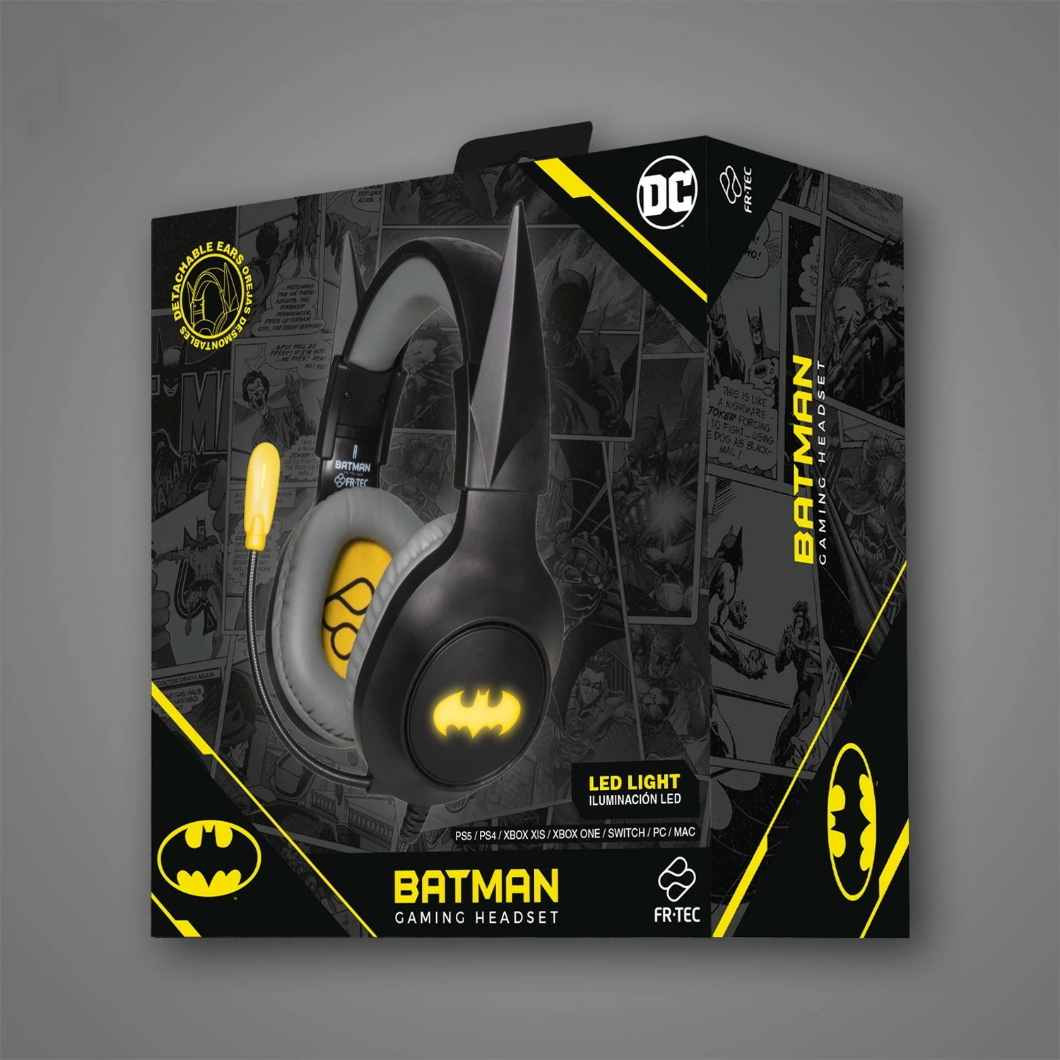Slušalke za igre Blade Batman DC z LED, mikrofon, črne