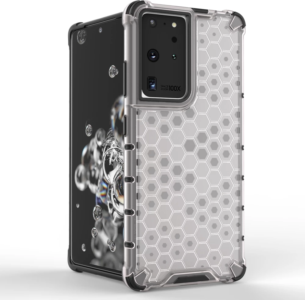 Ovitek Hurtel Honeycomb za Samsung Galaxy S22 Ultra, prozoren