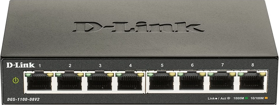 Managed switch Layer 2, 8-portni Gigabit Ethernet, črn D-Link DGS-1100-08V2