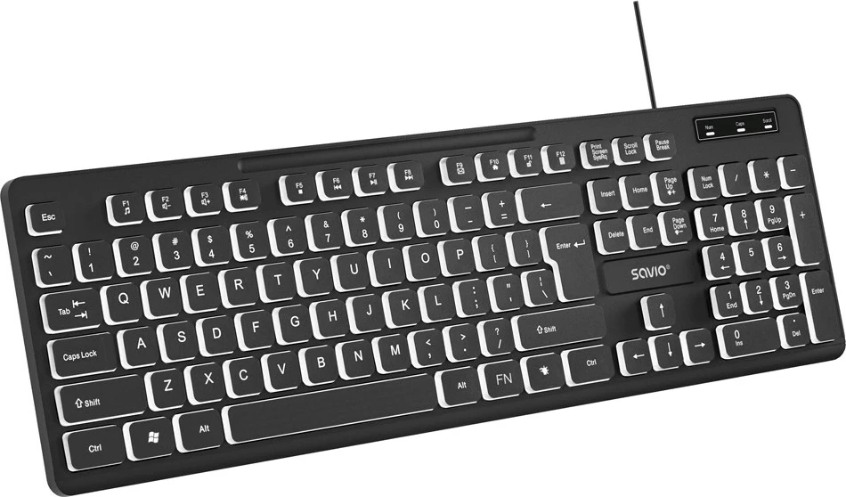 Tipkovnica SAVIO KB-04, QWERTY UK International, z žico, črna