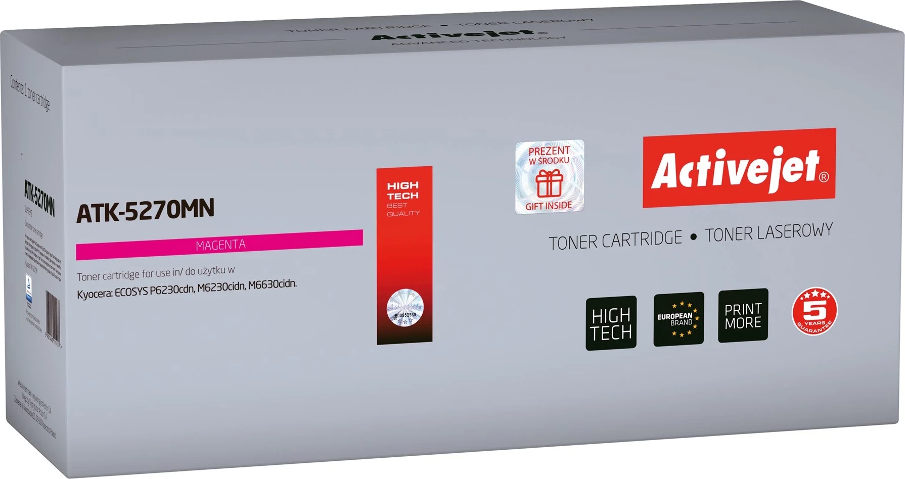Zamenjalni toner Activejet ATK-5270MN za Kyocera tiskalnike, 6000 strani, roza