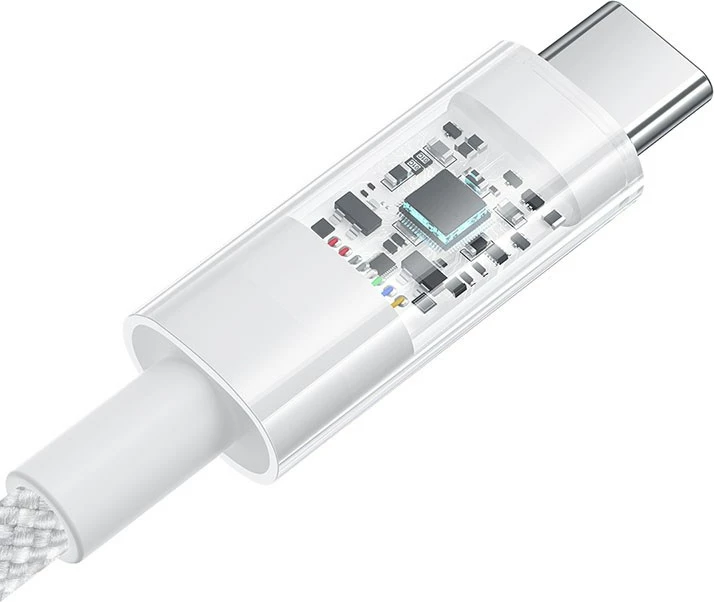 Kabel za hitro polnjenje in prenos podatkov Baseus Gem USB A na USB C, 1 m, 100 W, bel