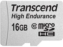 Visokozmogljiva kartica za pomnilnik Transcend High Endurance 16GB, microSDHC, Class 10, MLC, črno/siva