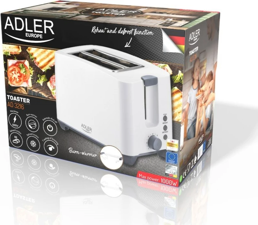 Toster Adler AD 3216, 750 W, bel