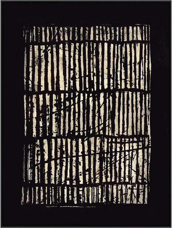 Dekorativna stenska slika, platno in MDF, črna in bež, 90x120x4 cm, Multiply