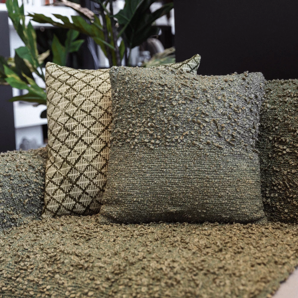 Dekorativna odeja SIMPUL, tkanina, olivno zelena, 180x240 cm