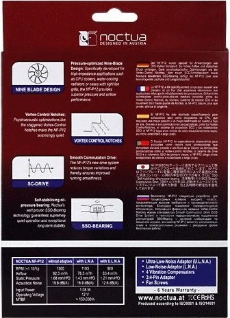 Ventilator Noctua NF-P12, 12 V