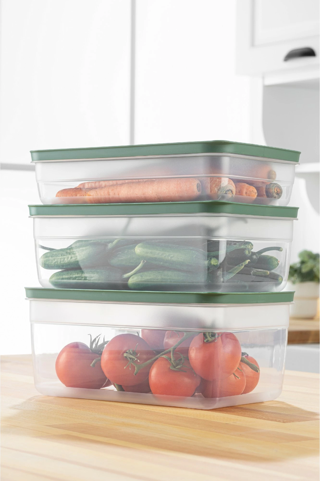 Set plastičnih škatel za organizacijo (3 kosi), Hermia HK3LU, zelene