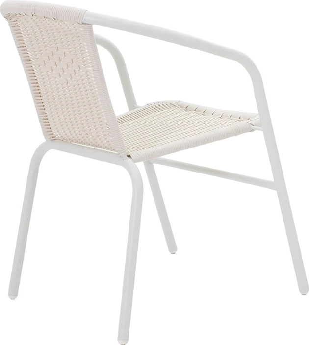 Jedilna miza s stoli Obbi-Ensure, 5-delni, kovina-steklo, bela, 120x70x70 cm