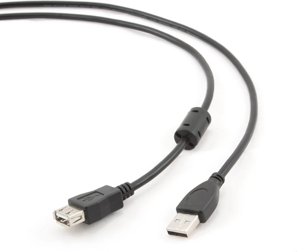 USB kabel 1,8 m, USB 2.0 A M/FM, črn — Gembird