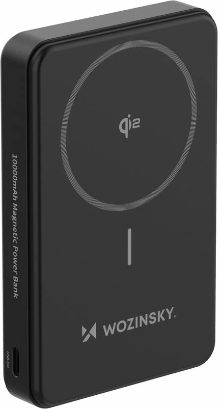 Zunanji akumulator Wozinsky WLWP-10KA0Y3S, 10.000 mAh, 22,5W PD, Qi2, s stojalom, črn