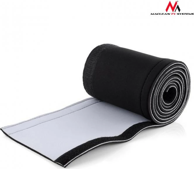 Organizator kablov Maclean MCTV-672, neopren, 110 mm x 2 m, črno/bel