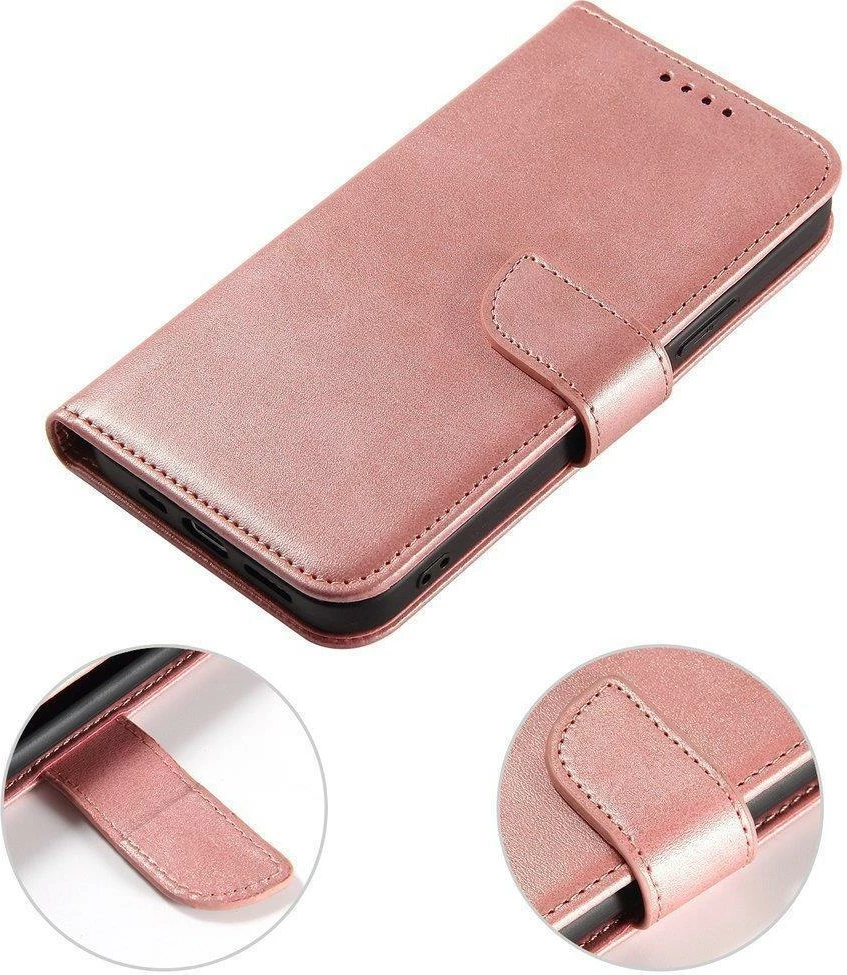 Ovitek z magnetom, z ovitkom in stojalom, rožnat — Hurtel Magnet Case za Samsung Galaxy A73